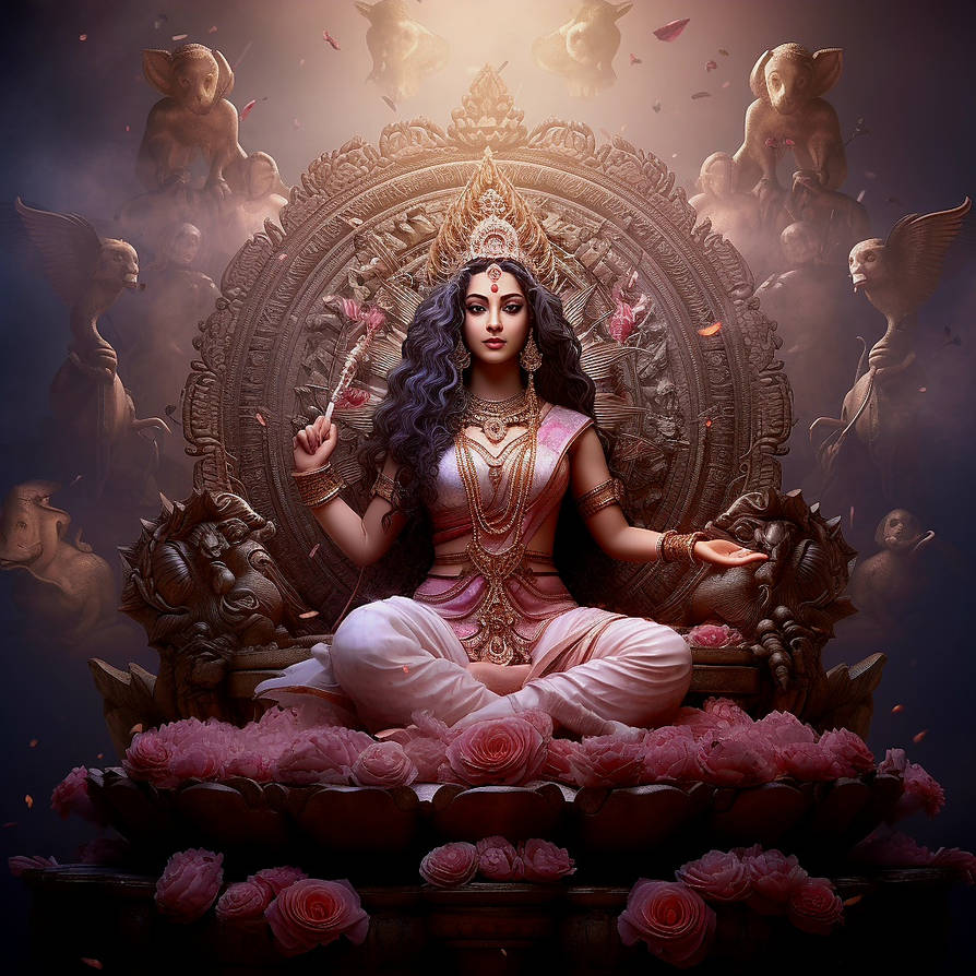 Deviantart Devi Devi Siddhidatri (Day 9 of Navratri) by abhayvishnu on DeviantArt