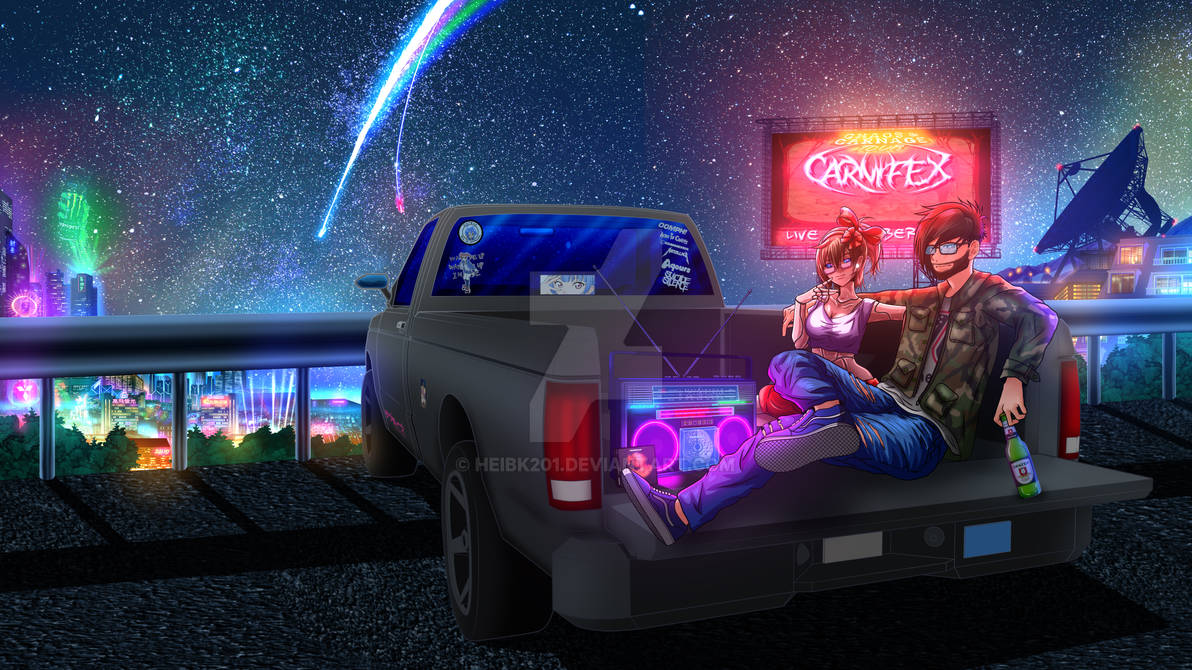 Commission 2022 : Stargazing on a truck.