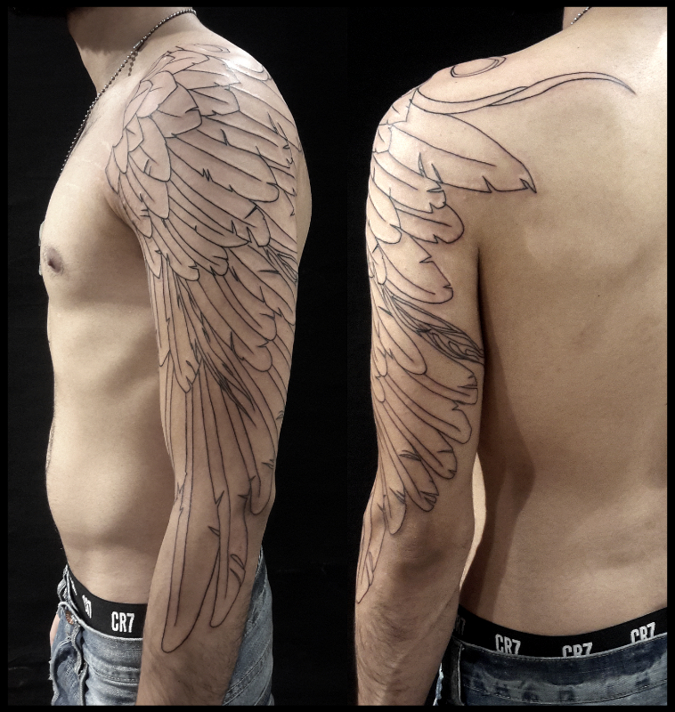 Extended half sleeve eagle wing