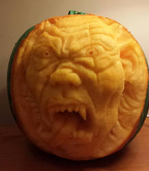 Pumpkin monster carving