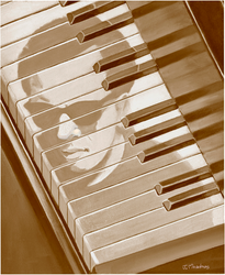 Piano Man in Sepia