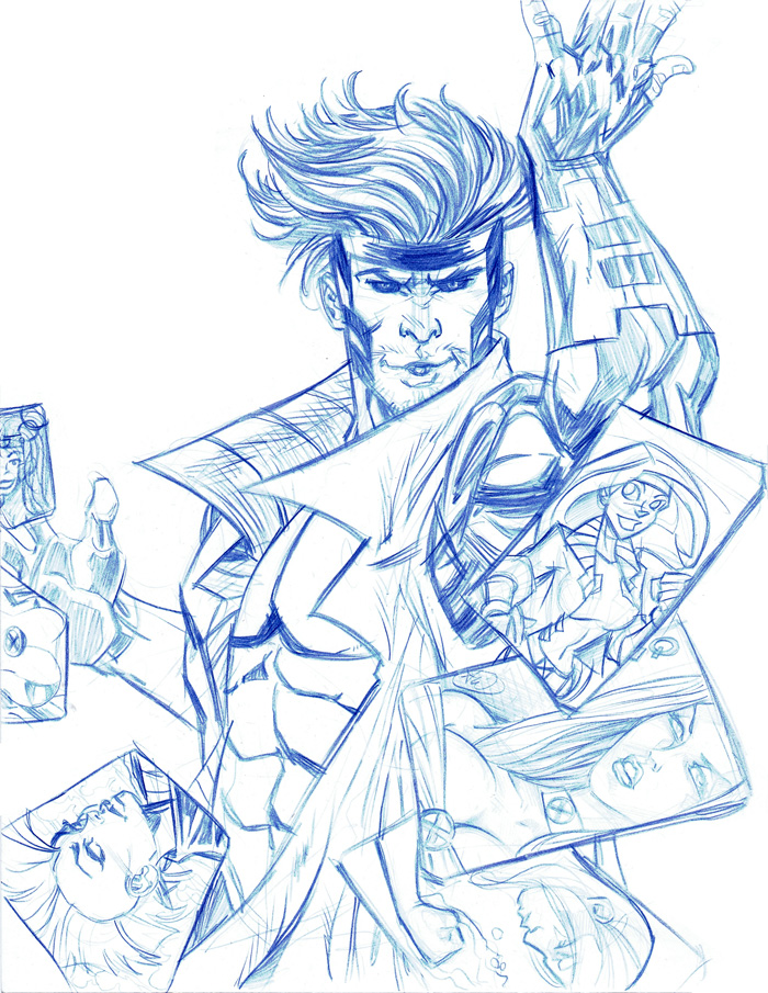 Drawing Gambit Body Tutorial X Men Gambit Drawing