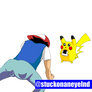 Ash twerking as pikachu watches