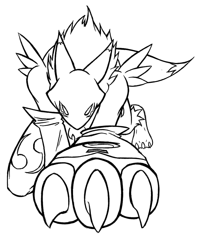 Renamon Claw lineart