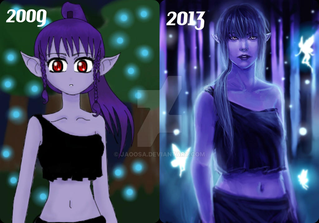 Draw this again! - Elven night, before and after