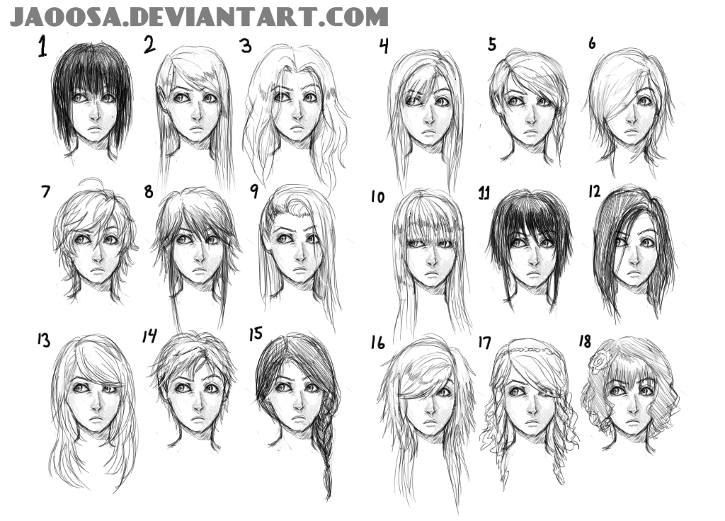 Manga girl hair reference III by StyrbjornAndersson on DeviantArt