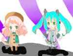 hatsune miku and chibi!! by kikiyolol