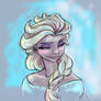 Elsa smiles.