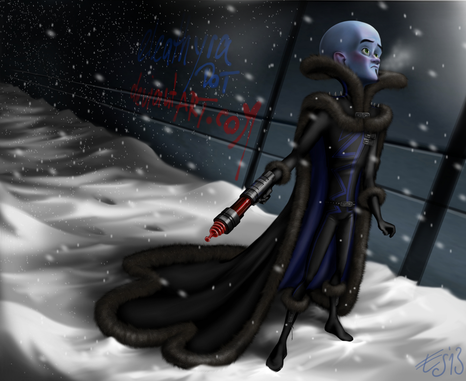 Megamind in winter clothing (full design)