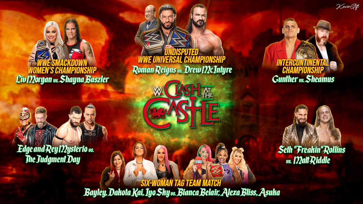 WWE Clash at the Castle Match Card by KevStif on DeviantArt