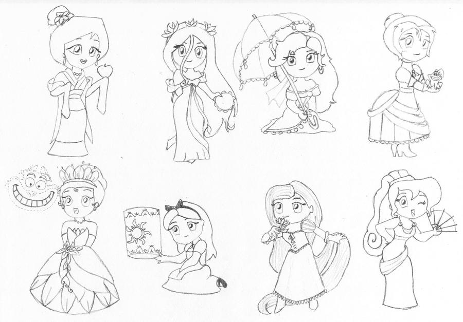 chibi disney princesses by Ferrandi on DeviantArt