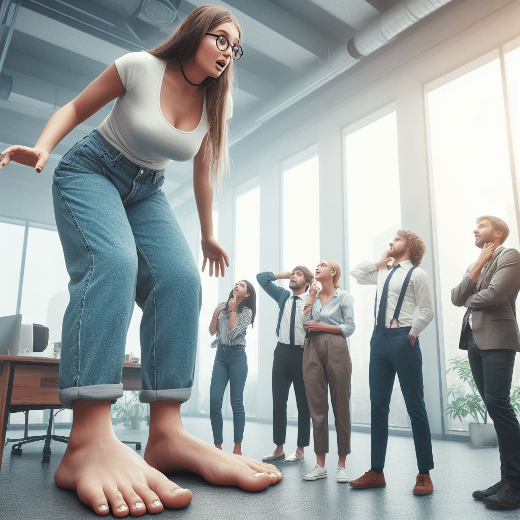 mini giantess growth at work (ai) by bdf59p on DeviantArt