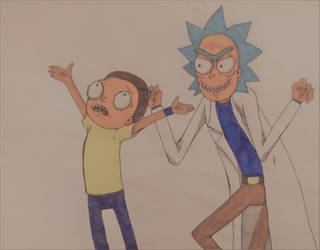 rick and morty fanart :D