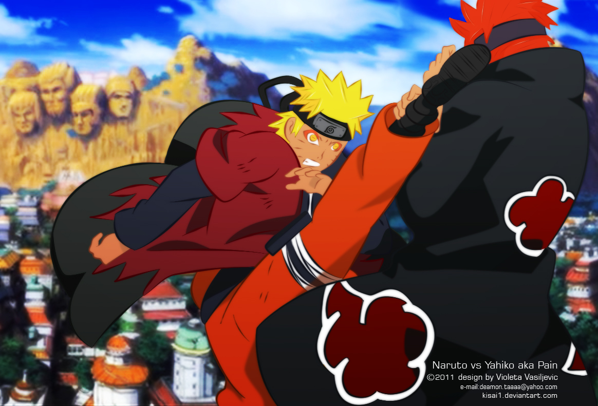 Desenho Naruto vs Pain by llucass on DeviantArt