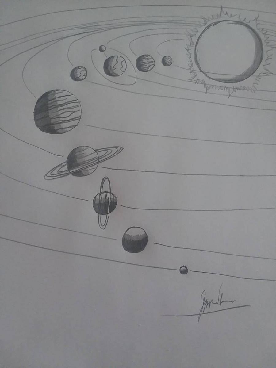 The Solar System Pencil Drawing by Zackman92 on DeviantArt