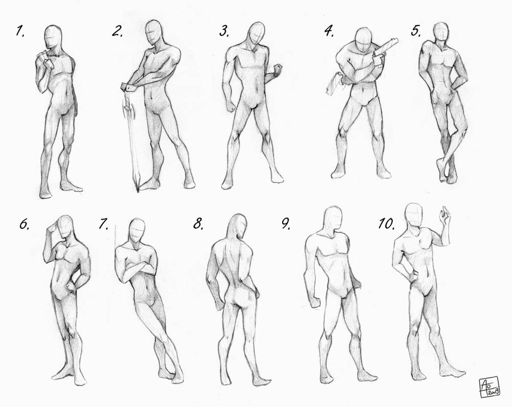 Male Drawing Poses - Learn to Sketch Male Anatomy Poses