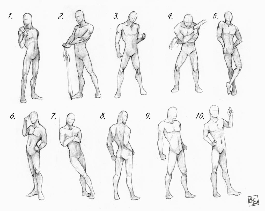 Male poses chart by AonikaArt on DeviantArt