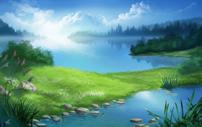 Valley of lakes by AonikaArt