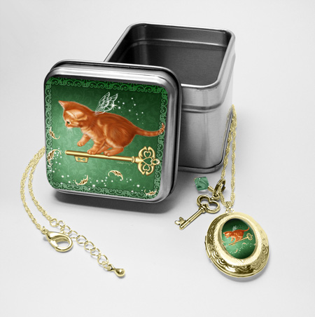 Fairy Cat Gift Tin and Locket