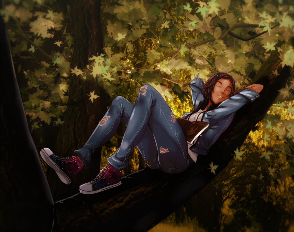 Commission_sleepy on tree