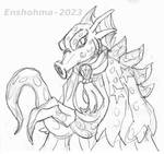 Seahorse King Sketch - November 2023 by Enshohma