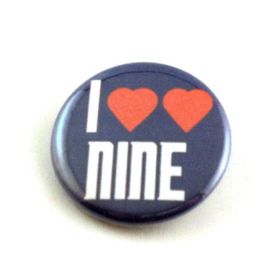 I Heart Heart Nine pinback button and magnet by LittleHouseCrafting