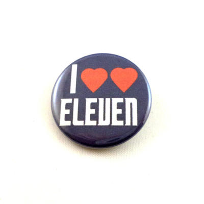 I Heart Heart Eleven pinback button and magnet by LittleHouseCrafting
