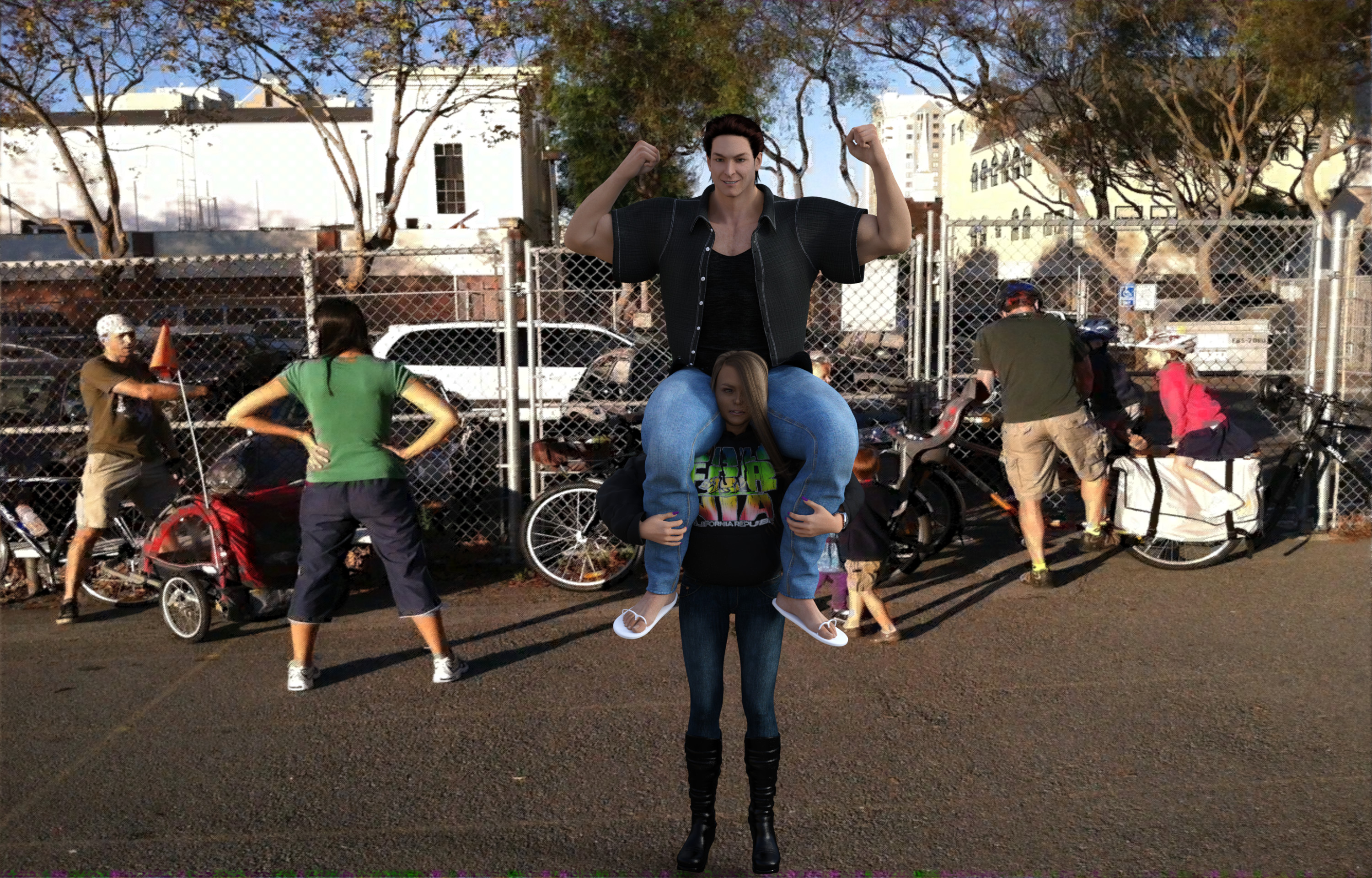 Shoulder Ride In The City by powergirlsofstrength on DeviantArt