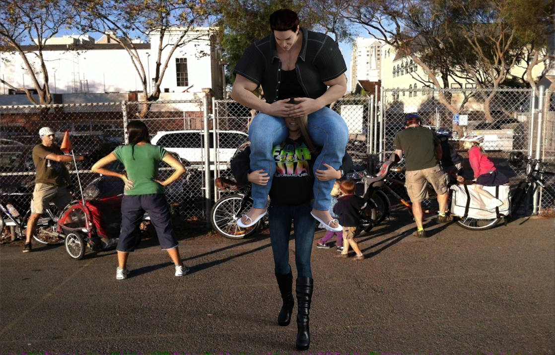 Shoulder Ride In The City 2 by powergirlsofstrength on DeviantArt