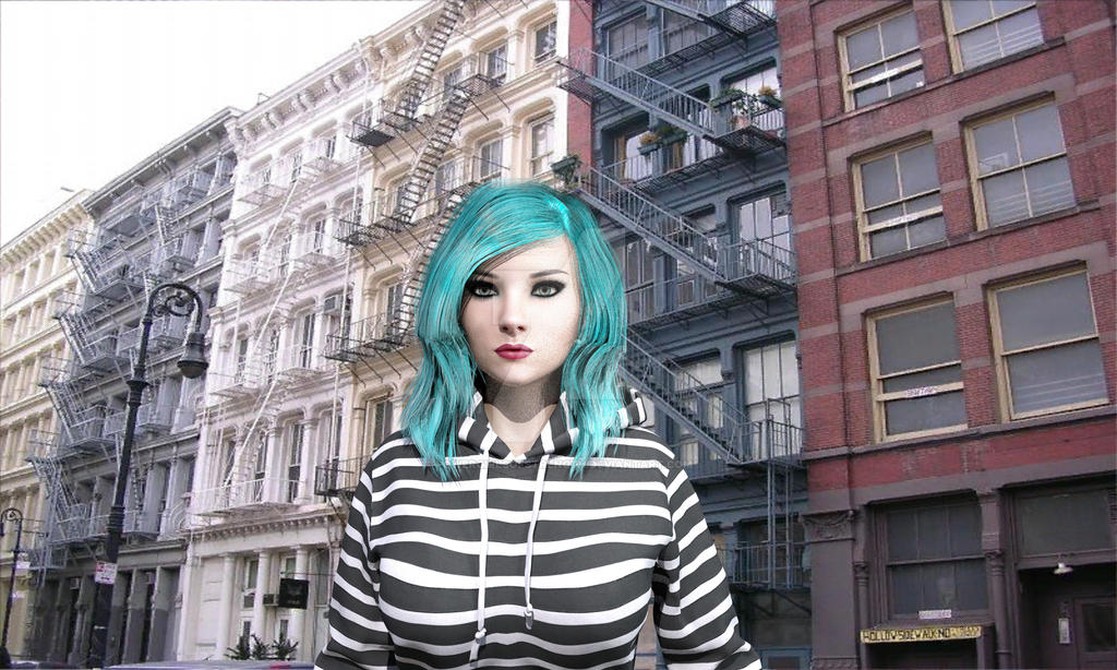 Blue hair teen webcam model - wide 7