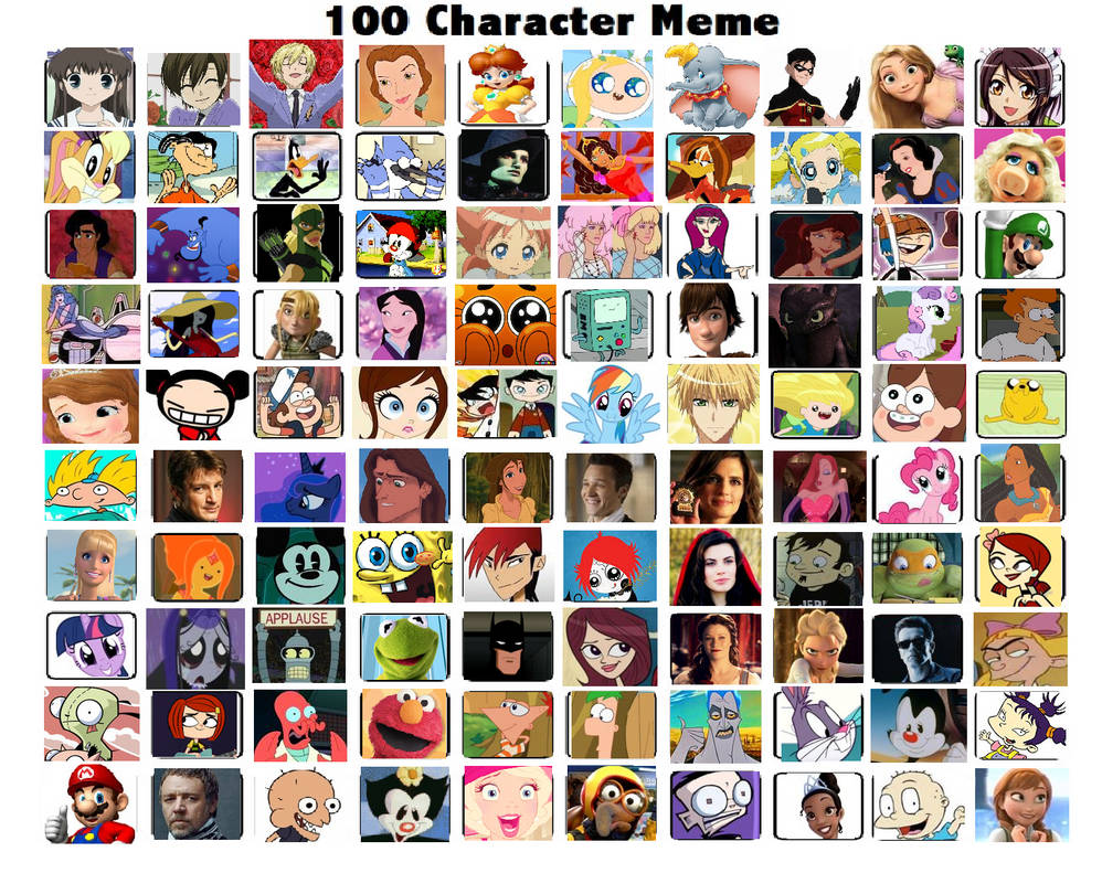 100 Character Meme by DazedDaisiesO-o on DeviantArt