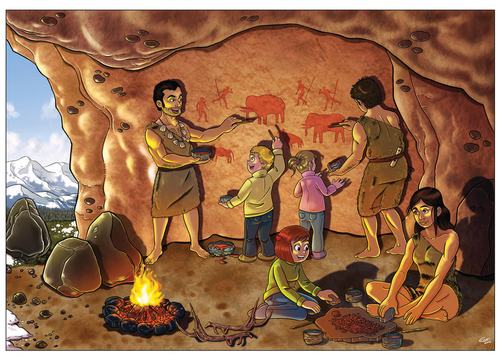 Cave Men Rocks Cavemen - Rock Paintings by ElioFinocchiaro on DeviantArt