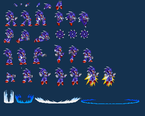 Pixel Art / Sonic The Hedgehog + SMBZ] Spined Metal ~Mecha Sonic Sprite~. :  r/sprites