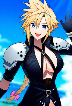 Female Cloud Cosplay as Sexy Sephiroth