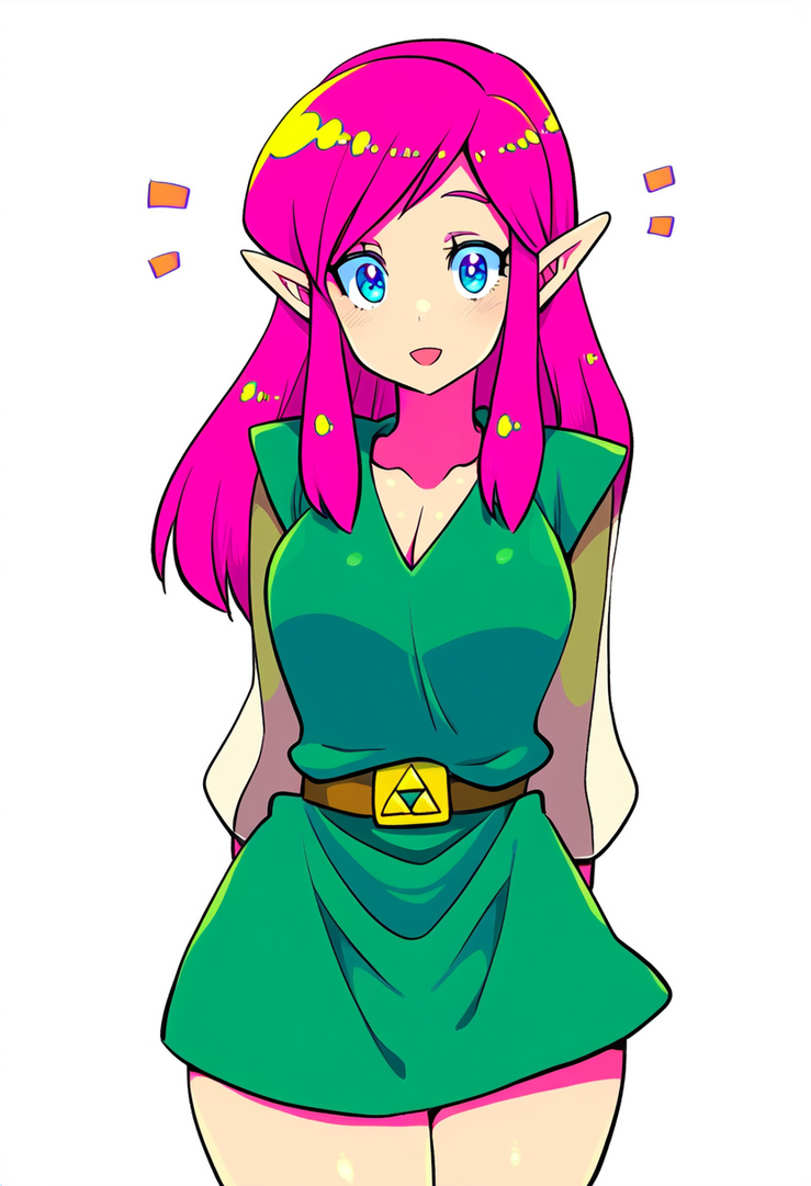 Pink Hair Female Link Shocked by farichada on DeviantArt