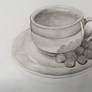 Teacup, saucer and jelly tots