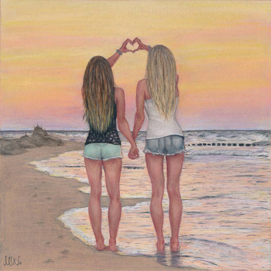 best-friends-color-pencil-drawing-by-atomiccircus-on-deviantart-gambaran