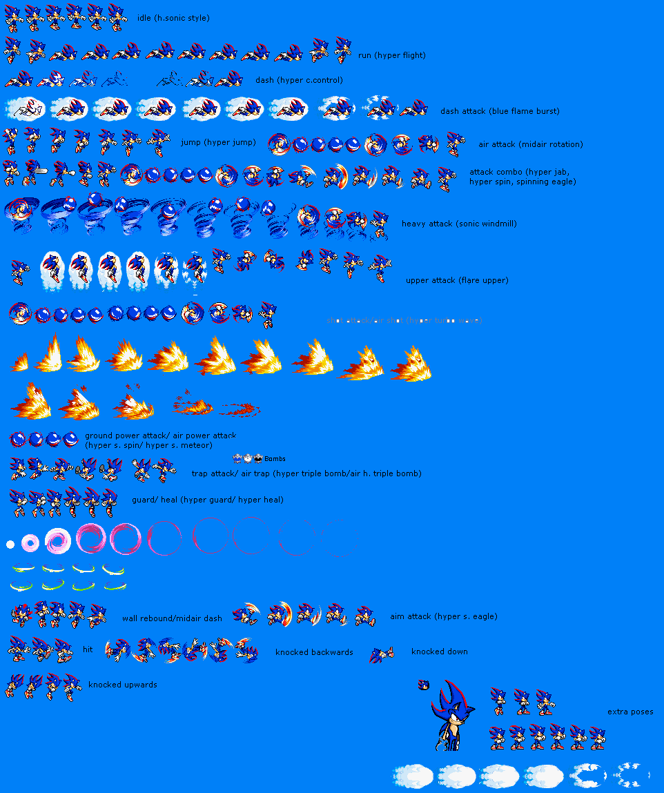 Classic Sonic Sprites (Fully Complete) by hypershadicspriter33 on