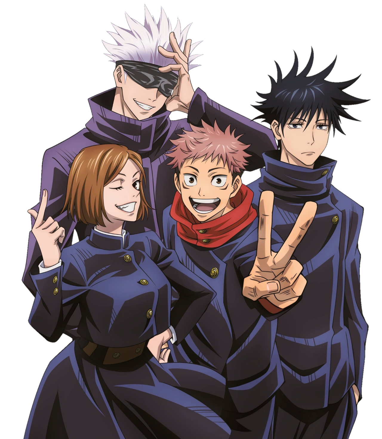 Yuji, Nobara, Megumi and Gojo render #1 by BananoFanMade on DeviantArt