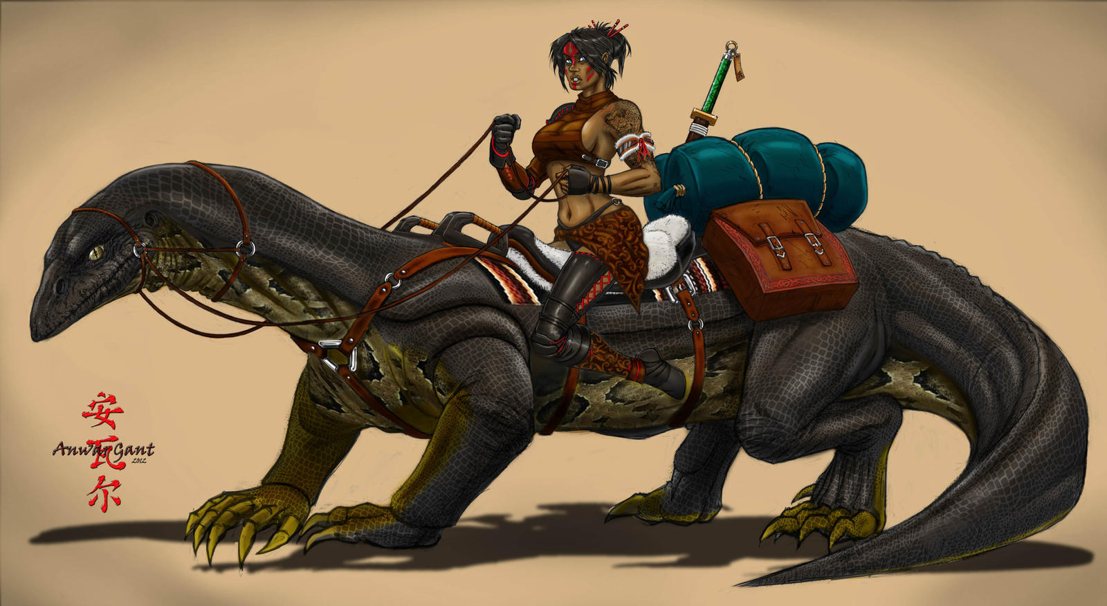 Lizards Azula Rides On Lizard Rider by geminisoku on DeviantArt