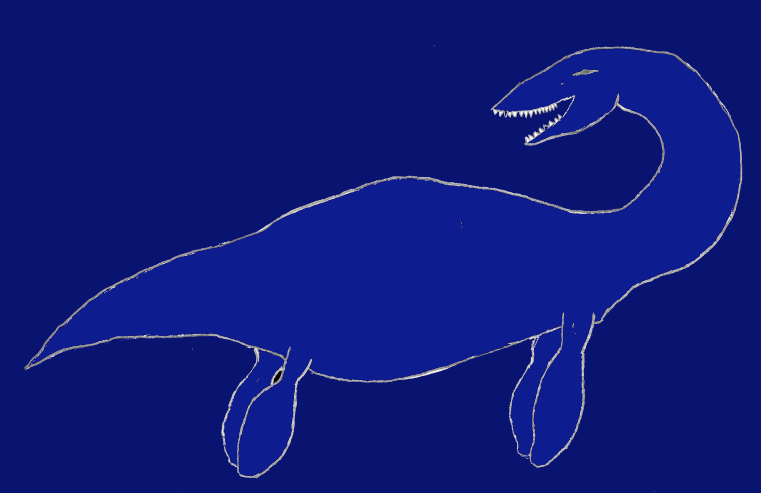 Plesiosaur Sketch Rough Color