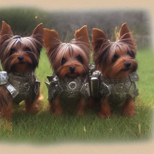 Yorkie Army Rations army of yorkies in battle armor by towt on DeviantArt