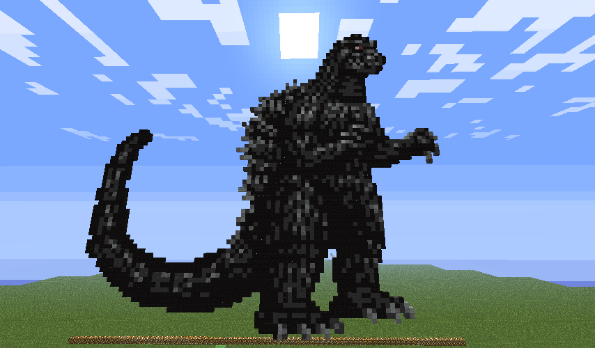 Minecraft Pixel Art 2 Godzilla Dam Super F By Gojirayoshi On Deviantart