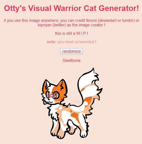 Warrior Cats Generator (UPDATED) 