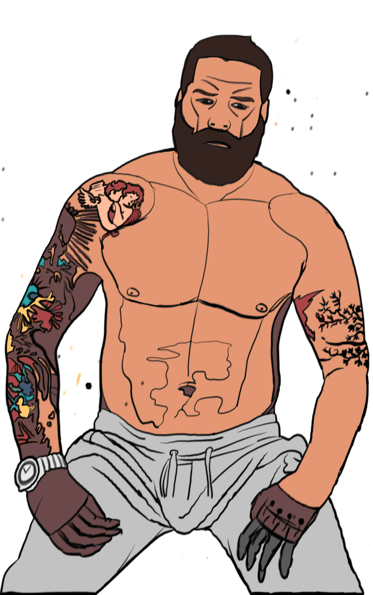 Shirtless Man with many tattoos by Whateverthisiswhatev on DeviantArt