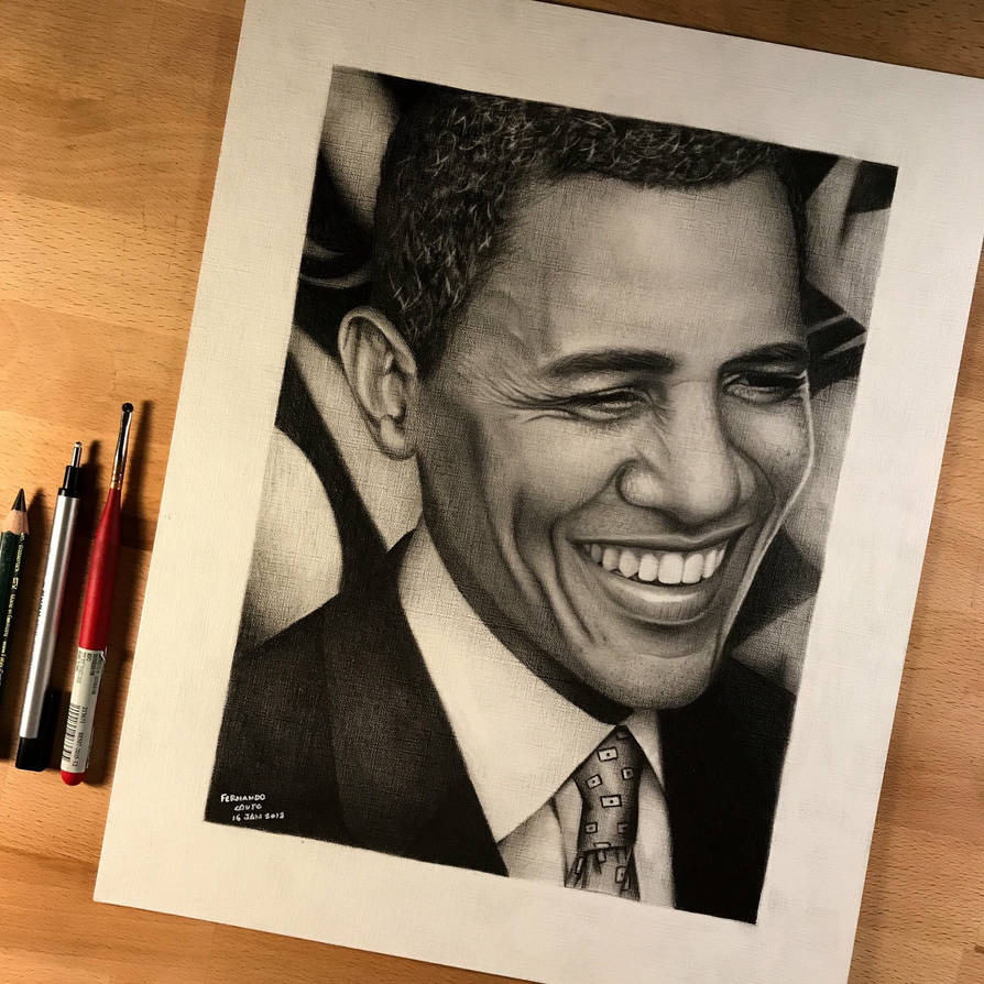 Barack Obama Pencil Drawing by fernandocmagalhaes on DeviantArt