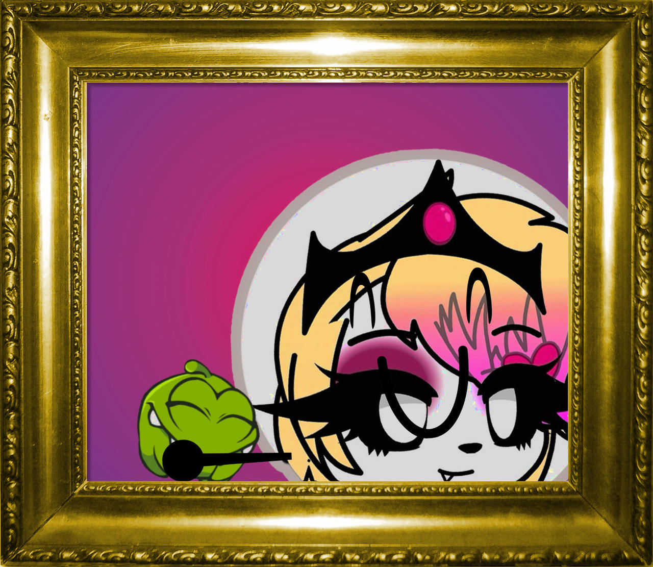 CharFire hugs Om Nom (Picture Frame)