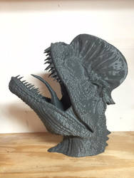 3d Printed Dilophosaurus bust.