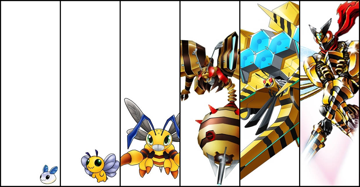 Funbeemon - Evolution by Helsona on DeviantArt