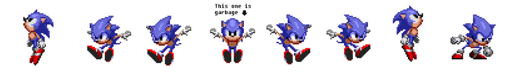 Custom falling and spring jump Sonic Sprites